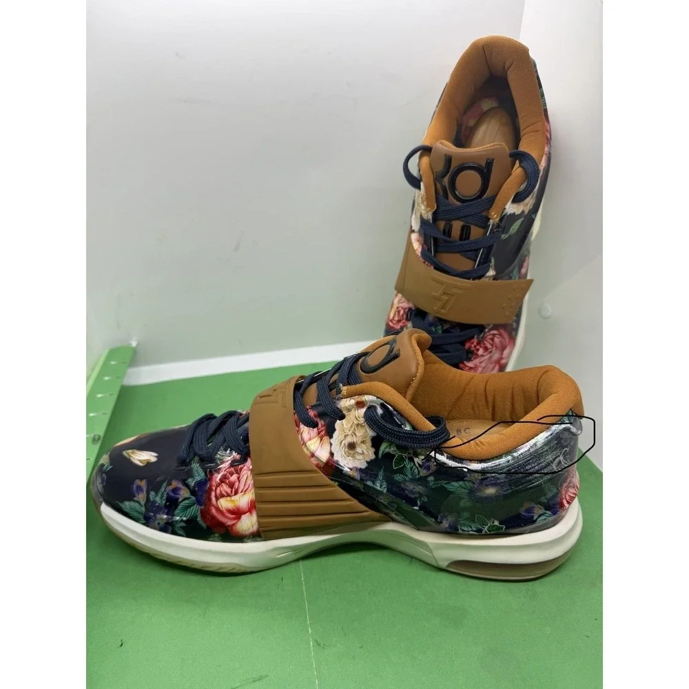 Nike KD 7 EXT Floral QS Midnight Navy Hazelnut 726438-400 Mens Size 11 Sneaker